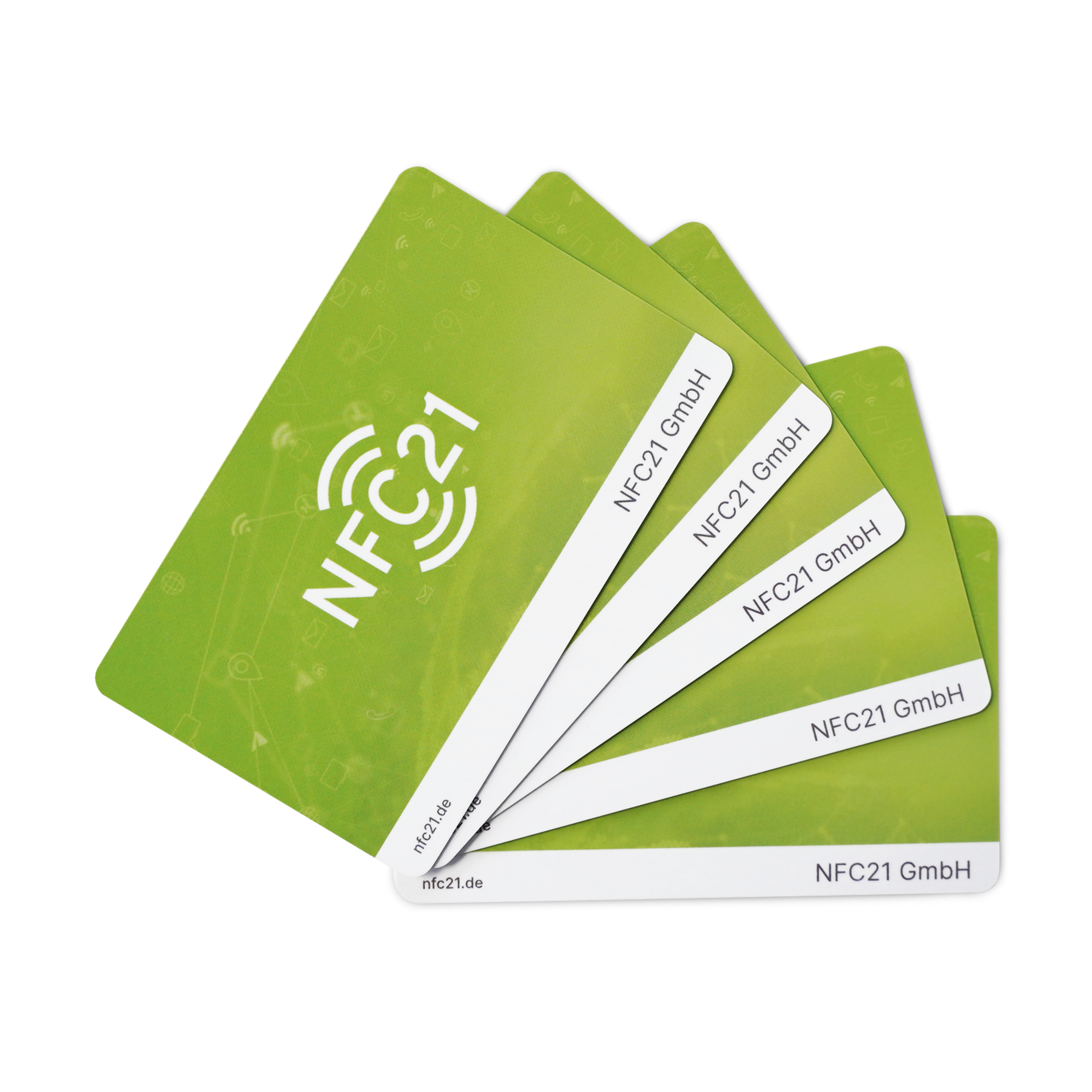 NFC-vCard  PVC Starter Kit - Digitale Visitenkarte - 5 Stück - inkl. NFC-vCard Zugang - 85,6 x 54 mm - weiß - bedruckbar