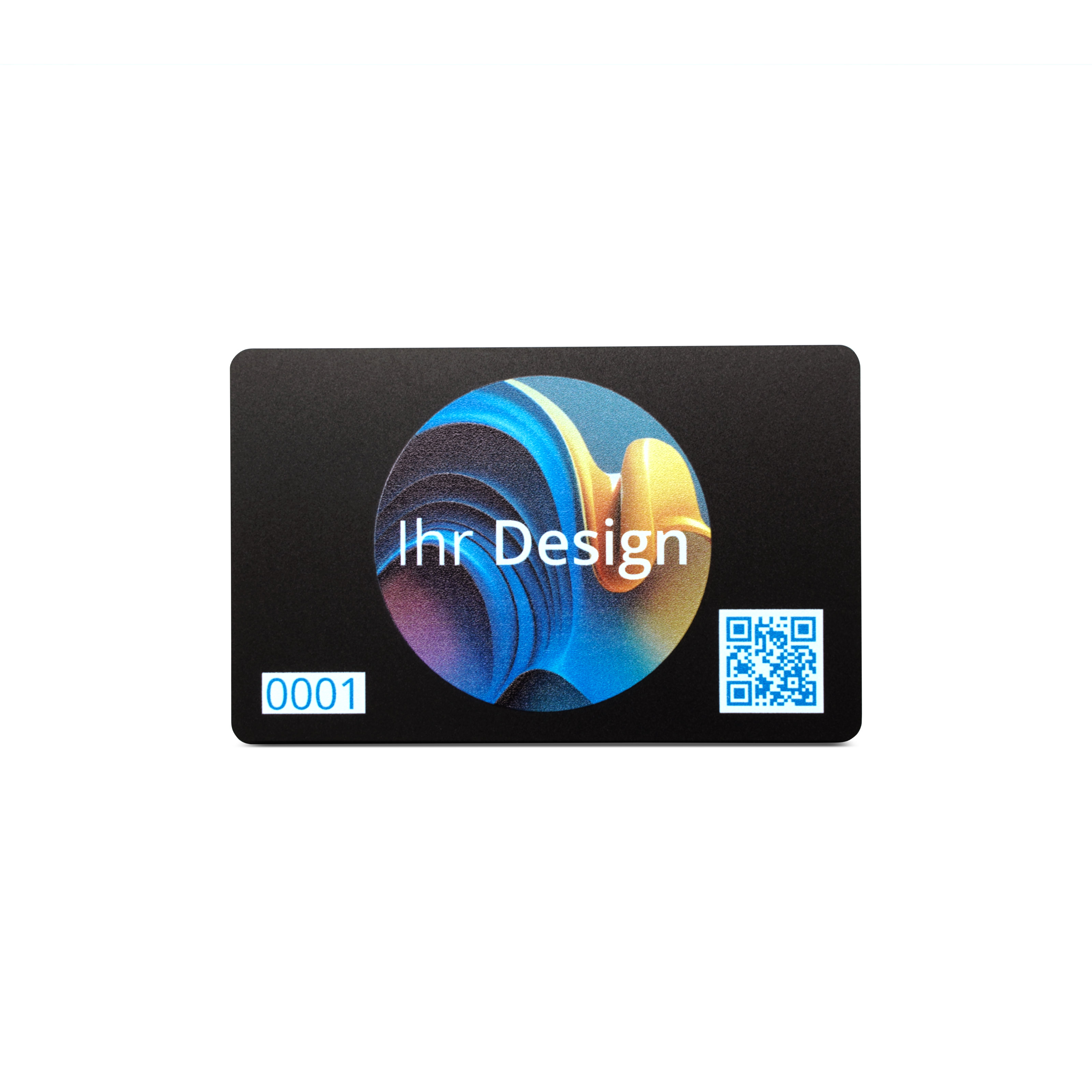 NFC Karte PVC - 85,6 x 54 mm - NTAG216 - 924 Byte - schwarz matt - druchgefärbt- bedruckt