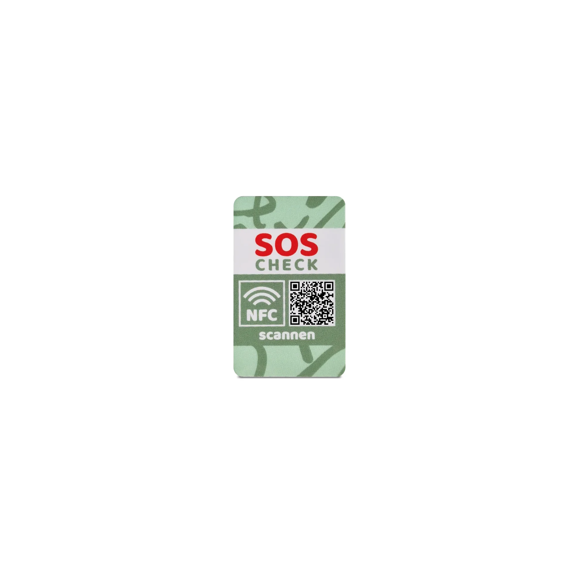 SOS-Check Sticker - Smarter Notfall-Sticker - PET - On-Metal - 25 x 45 mm - 2er Set - grün