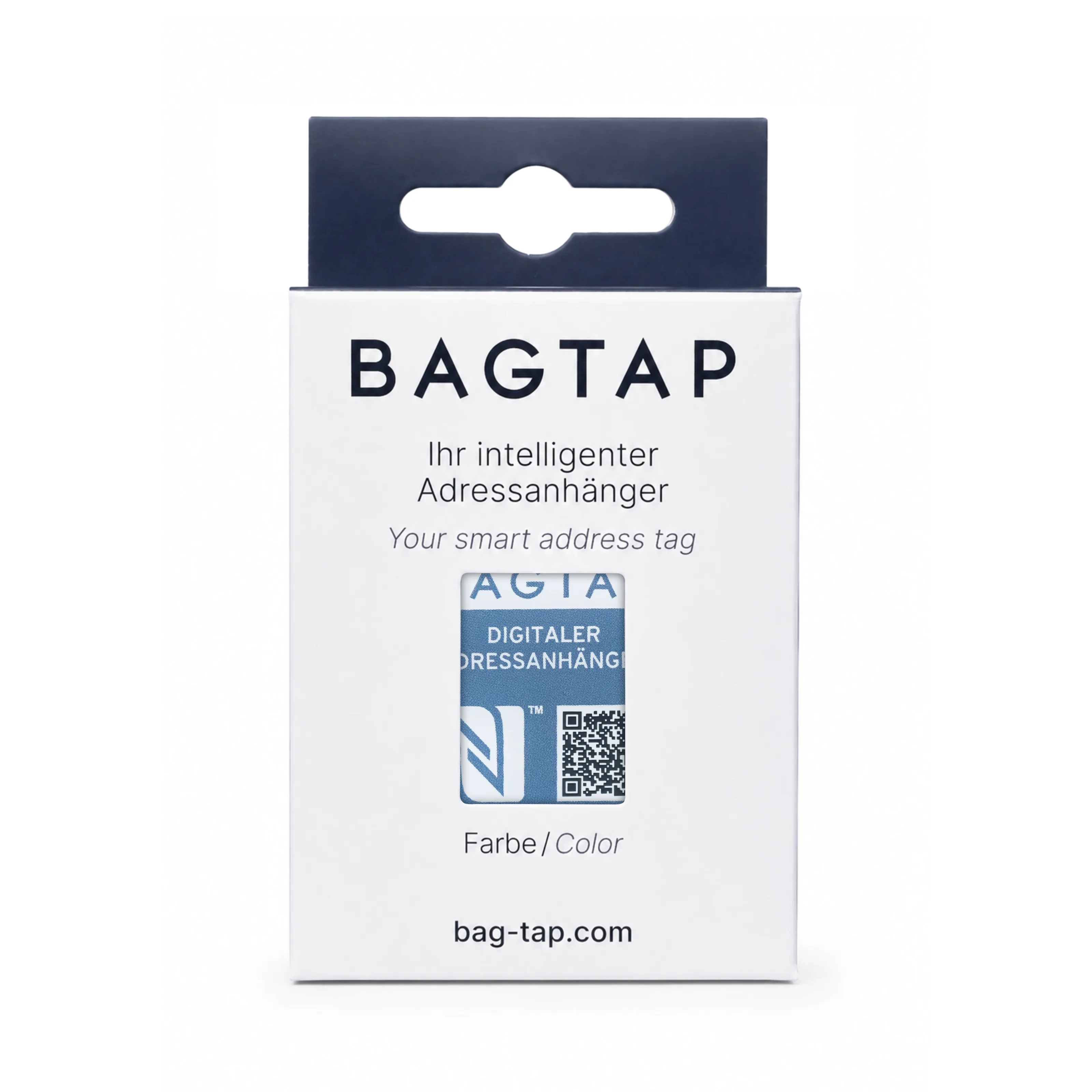 Bagtap Solid - Digital Luggage Tag - Epoxy - 30 x 60 mm - light blue
