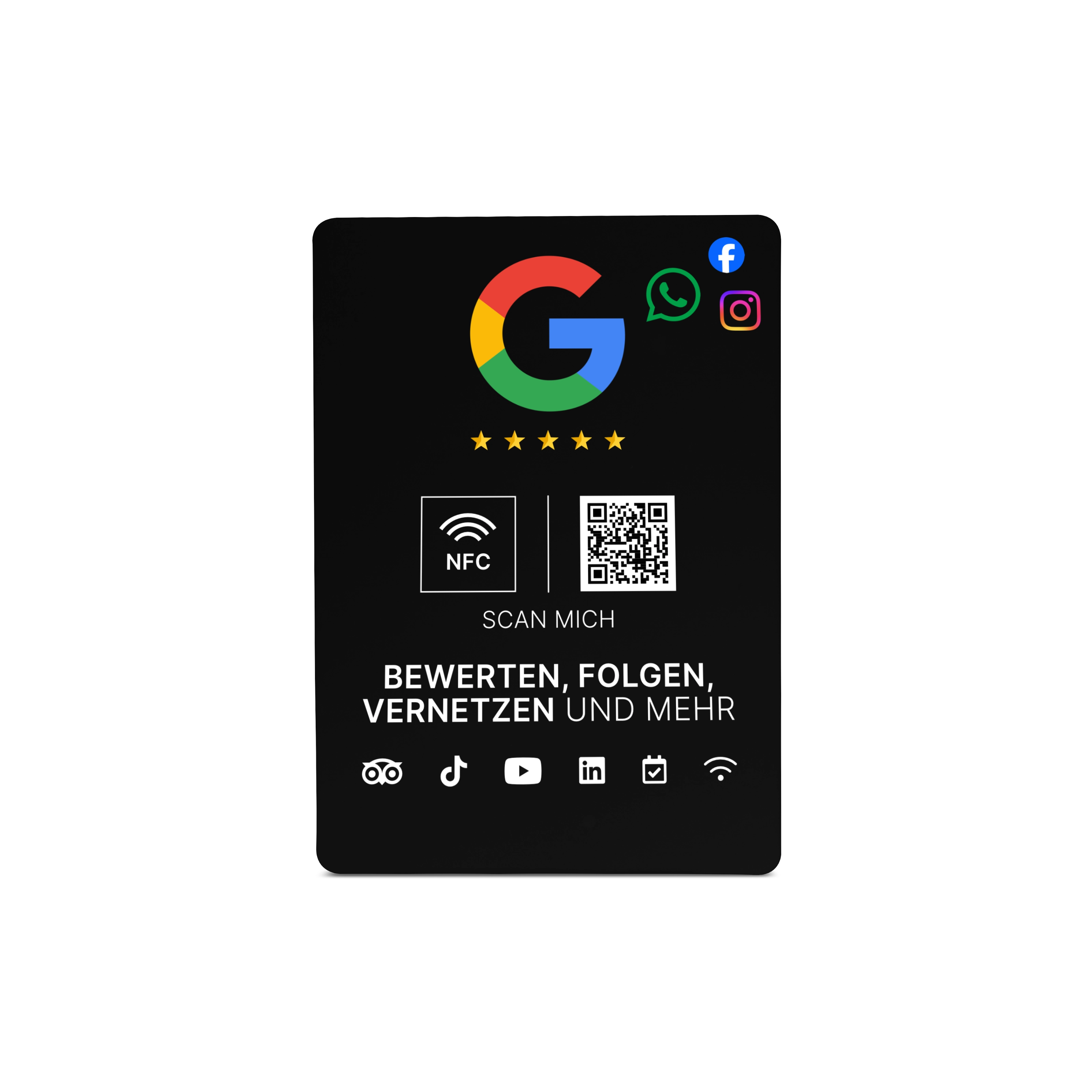 Multi-Link NFC Plate - PVC - 105 x 148 mm - black matte